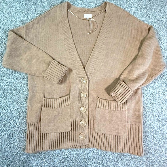 Like new pac-sun Love by Lottie Moss Button Front Cardigan camel rose xs - Picture 1 of 5